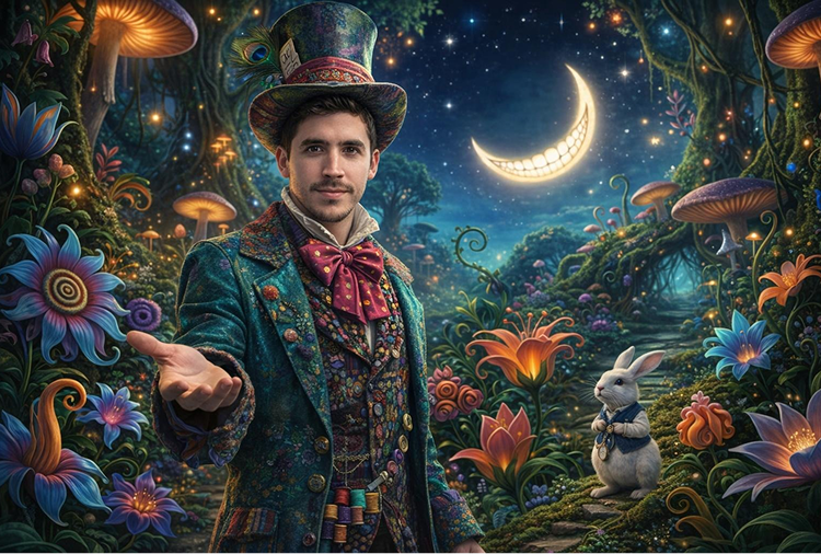 AI Story â€” mad hatter night garden