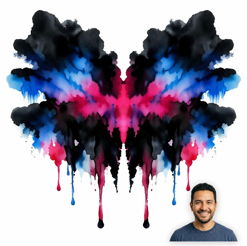Brainwave AI ink stain art