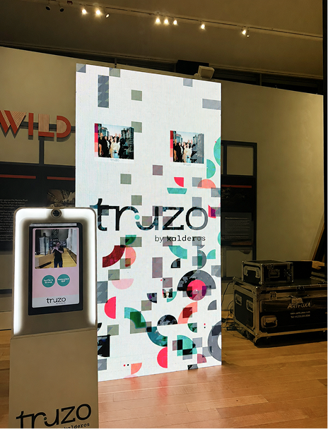 Truzo digital mosaic board with kiosk