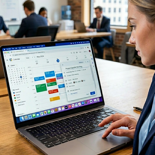 Scheduling a demo on a laptop