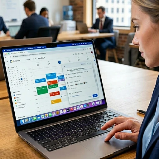 Scheduling a demo on a laptop