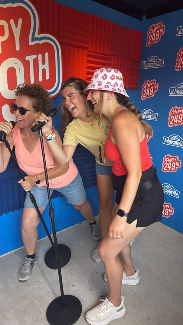 Guests singing at the karaoke booth
