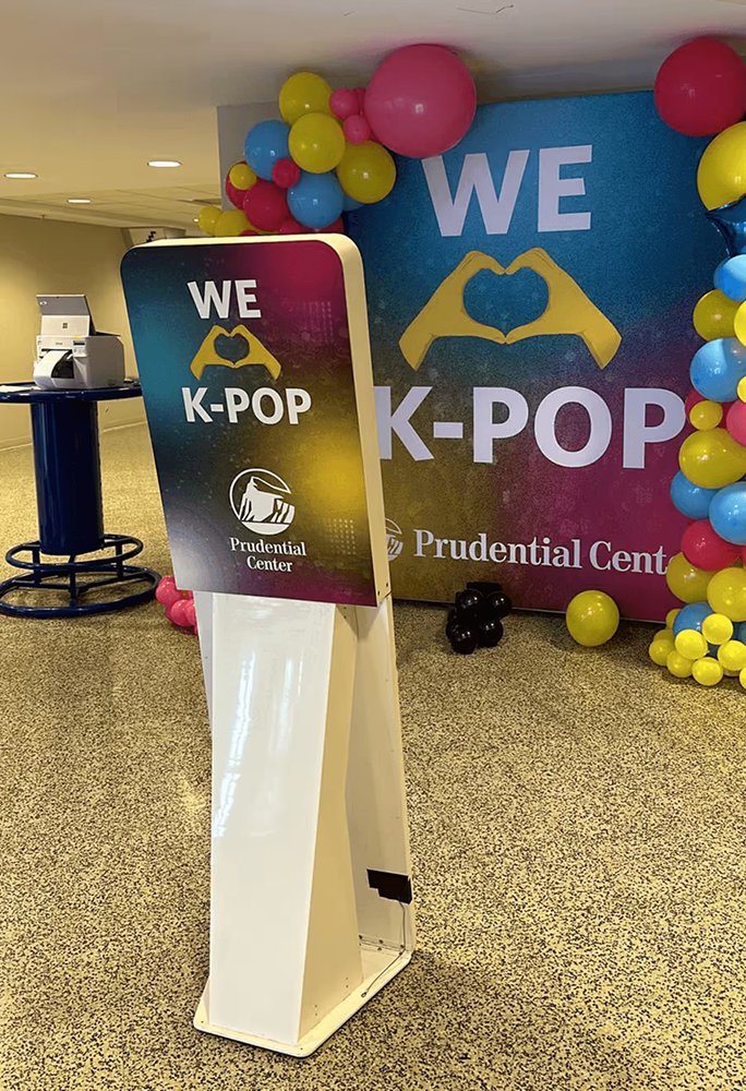 Kiosk photo booth at an event