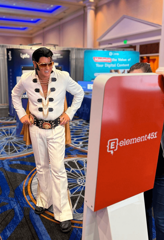 Kiosk booth capturing a group photo