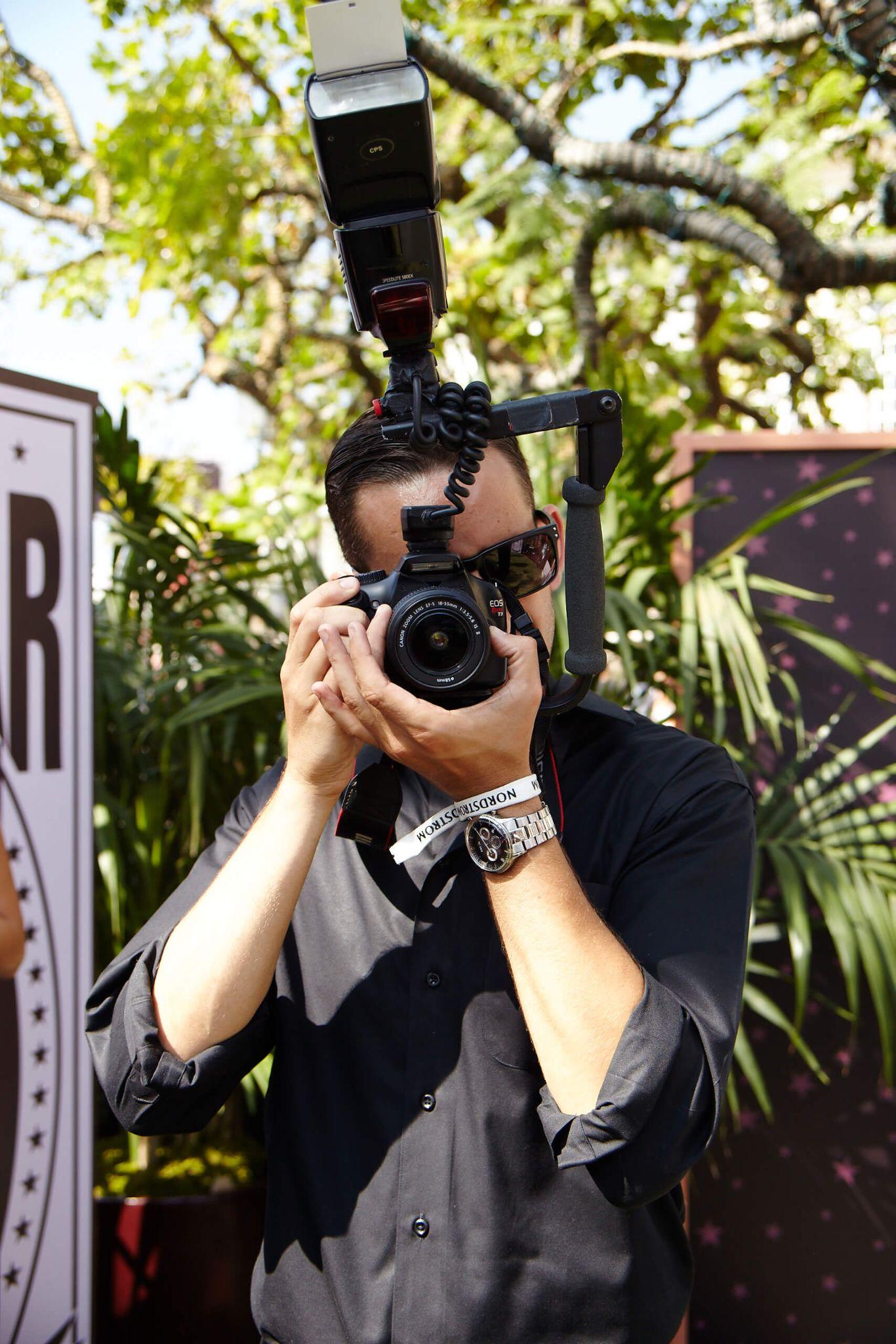 Event photographer capturing a shot