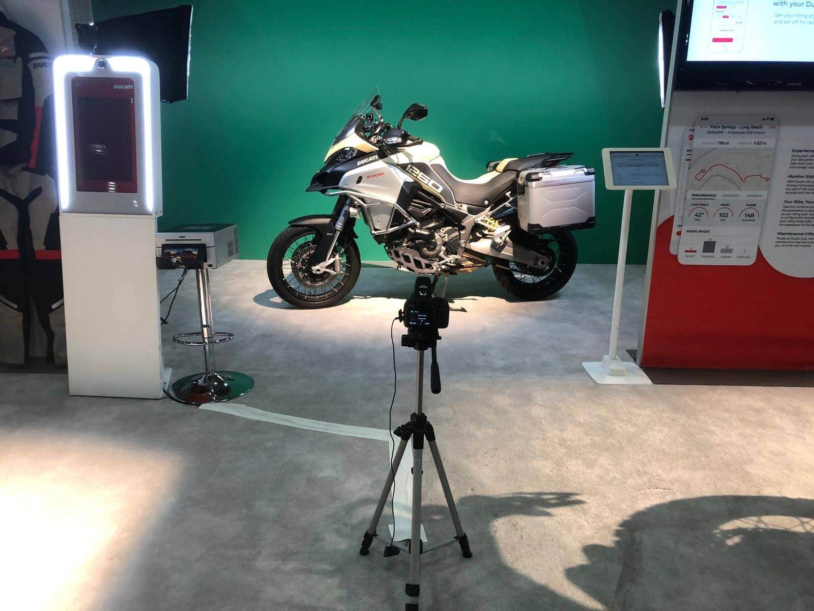Green screen motorcycle photo booth — Ducati
