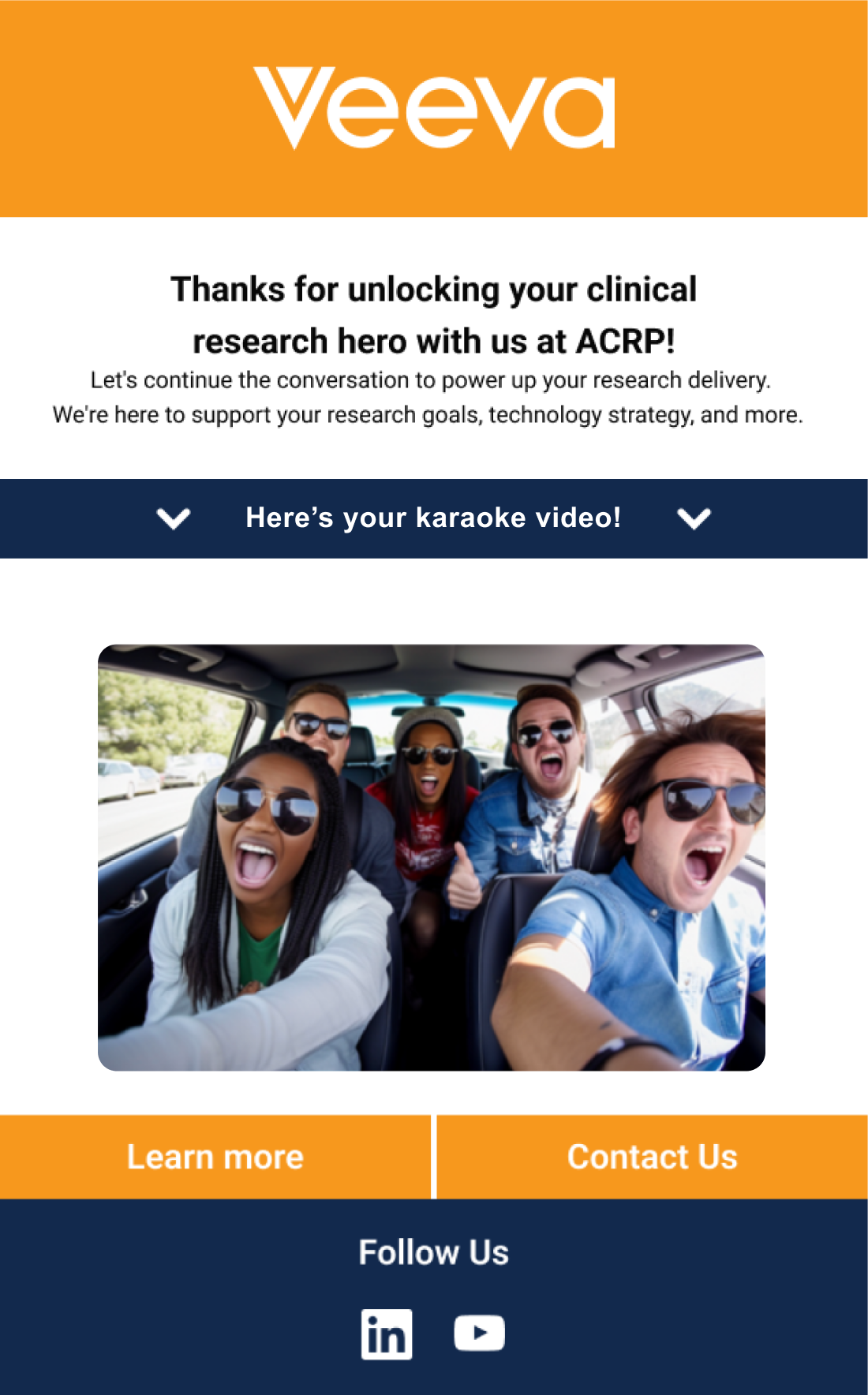 HTML Upgrade email example