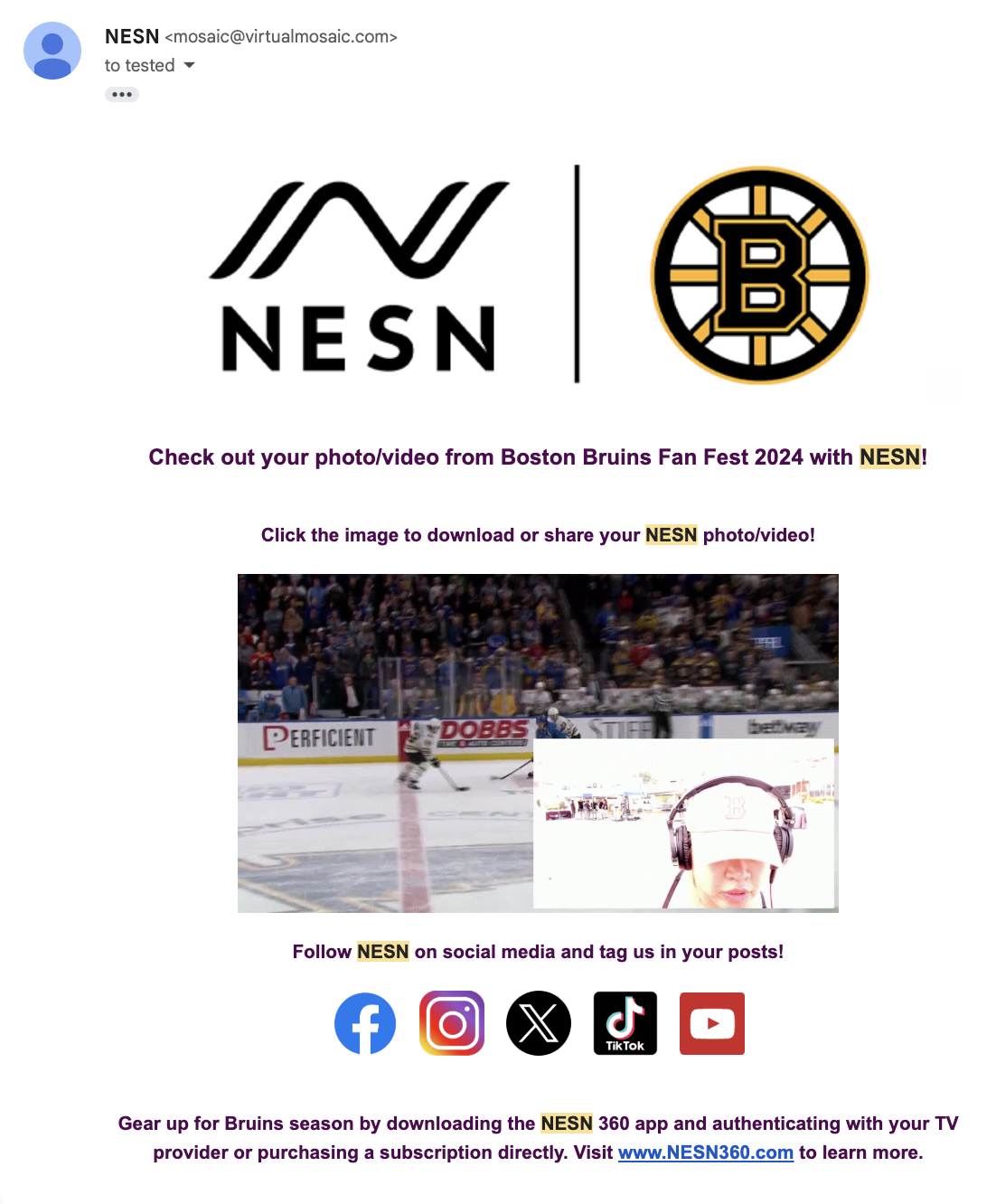 Email delivery example